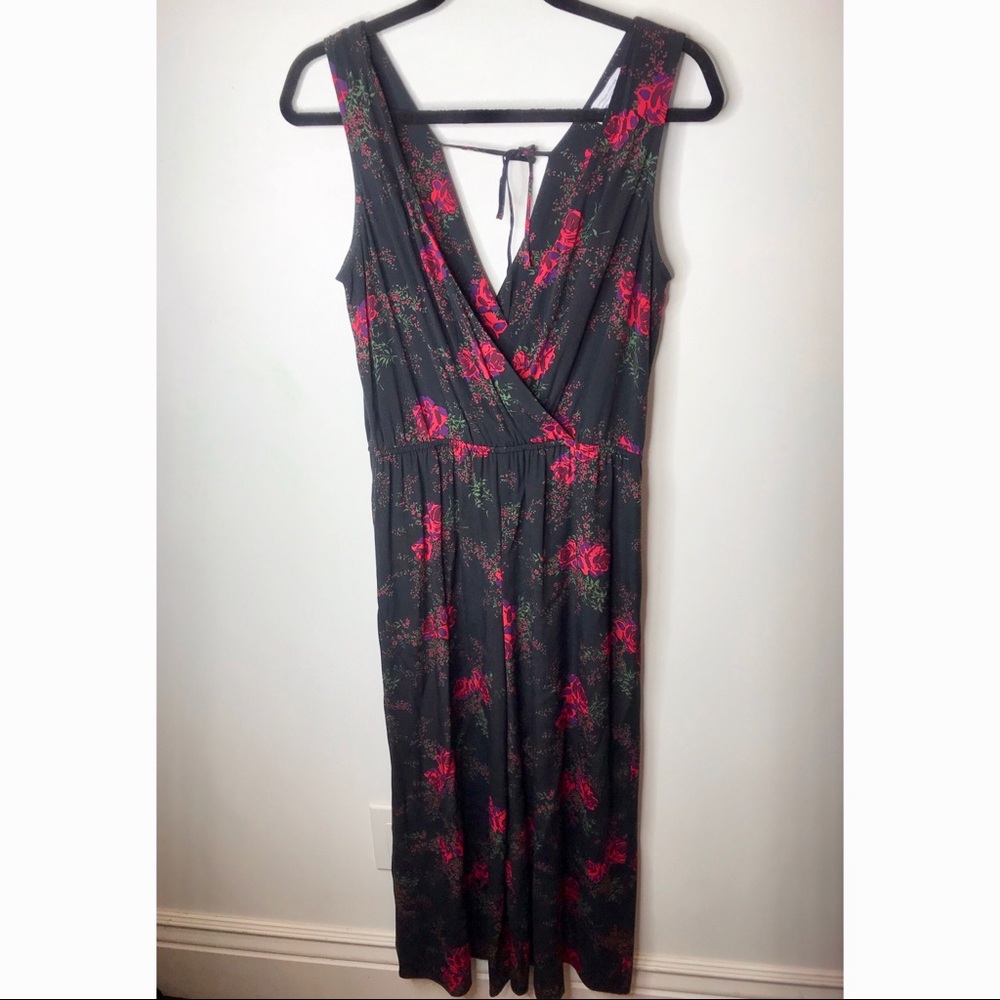 & Other Stories Black Floral Jumpsuit